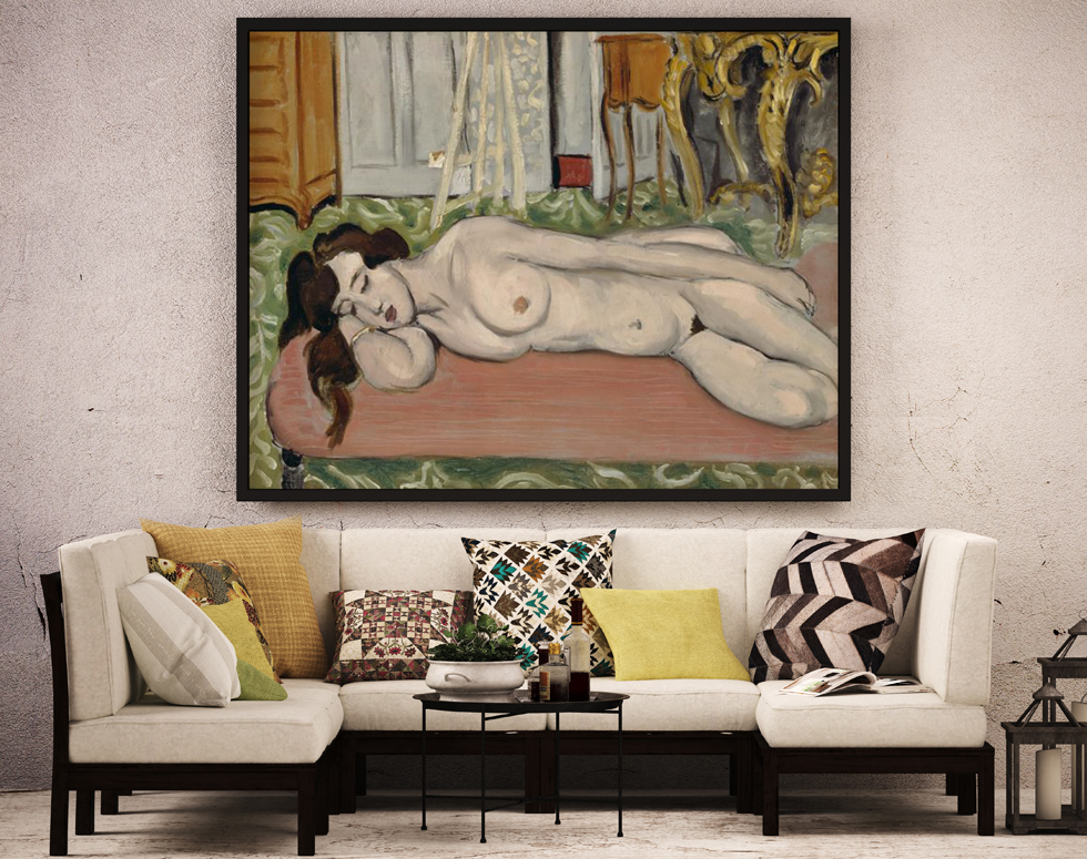 Henri Matisse, Nu Couché Sur Un Canapé Rose - 1919 dans une pièce