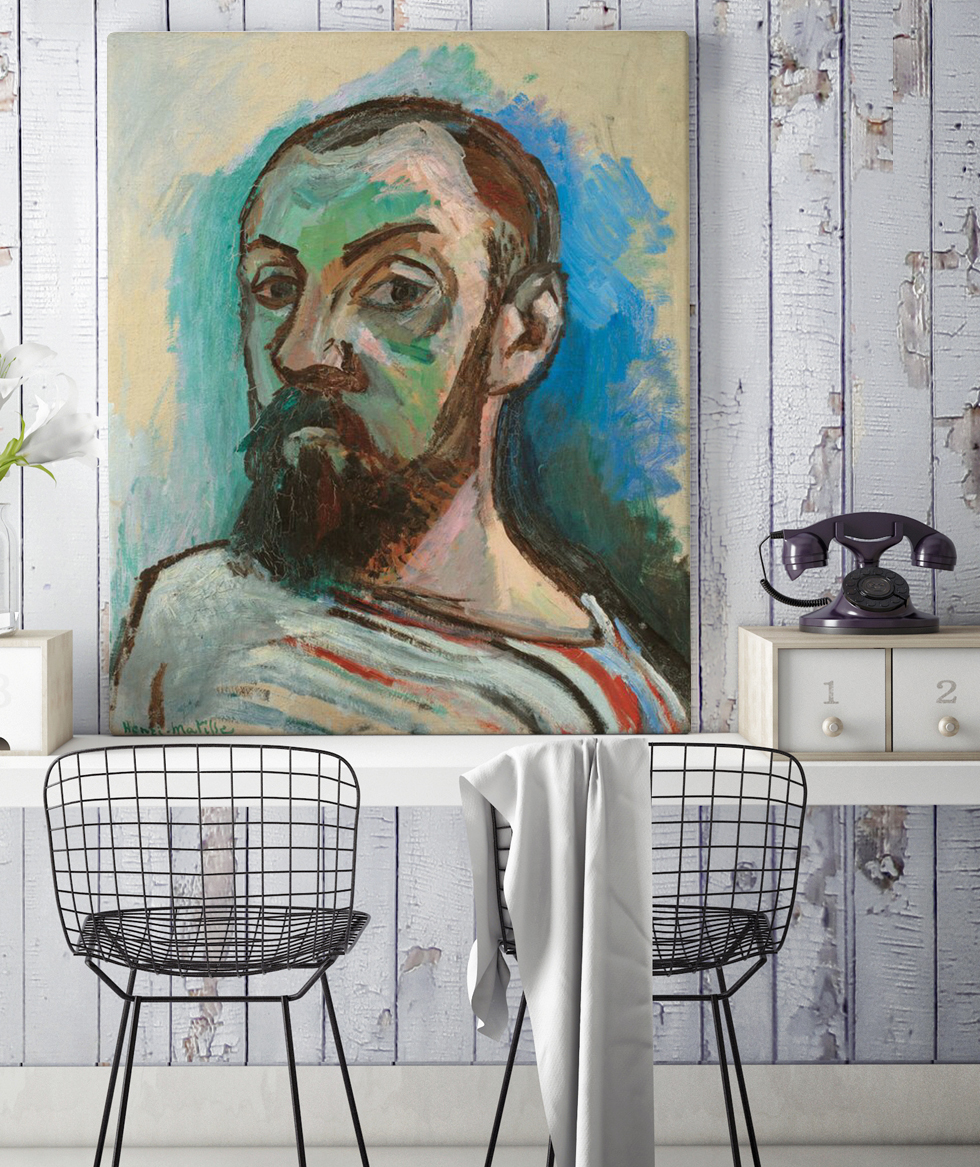 Matisse, Autoportrait Dans Un T-shirt Rayé dans une pièce