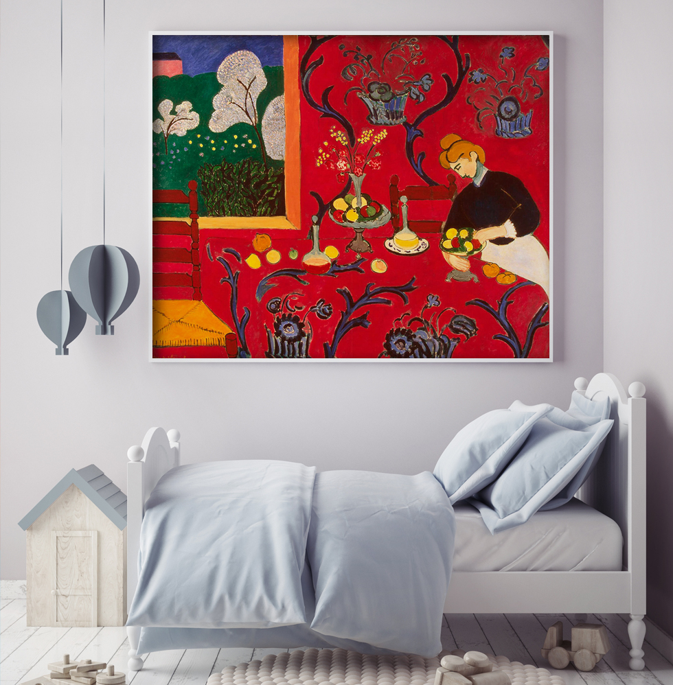Matisse, Le Dessert - Harmonie En Rouge dans une pièce