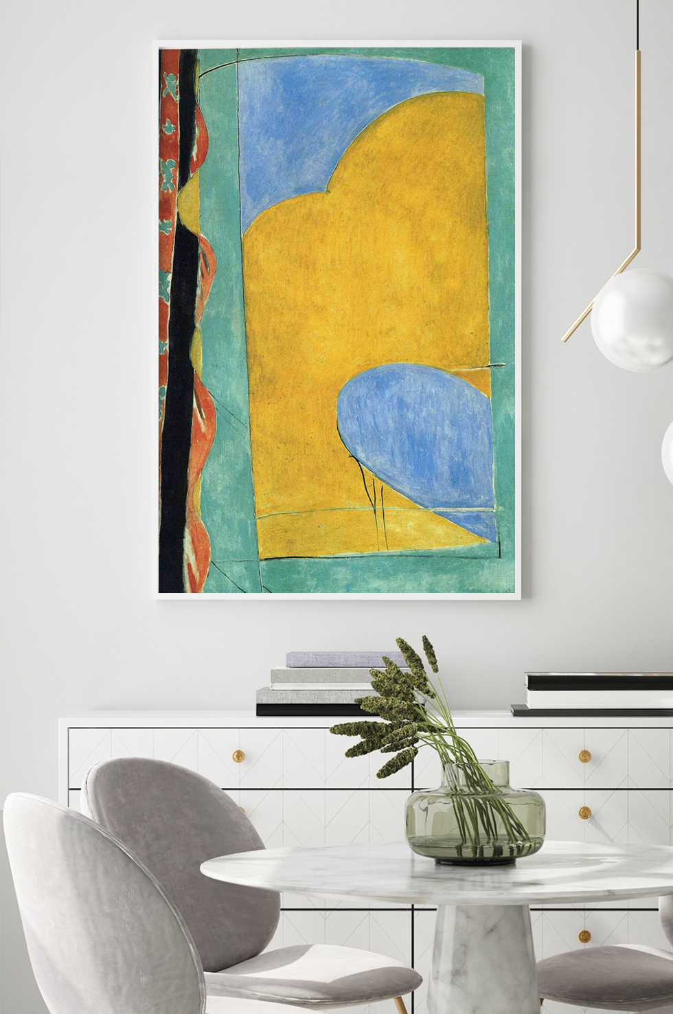 Matisse, Le Rideau Jaune dans une pièce