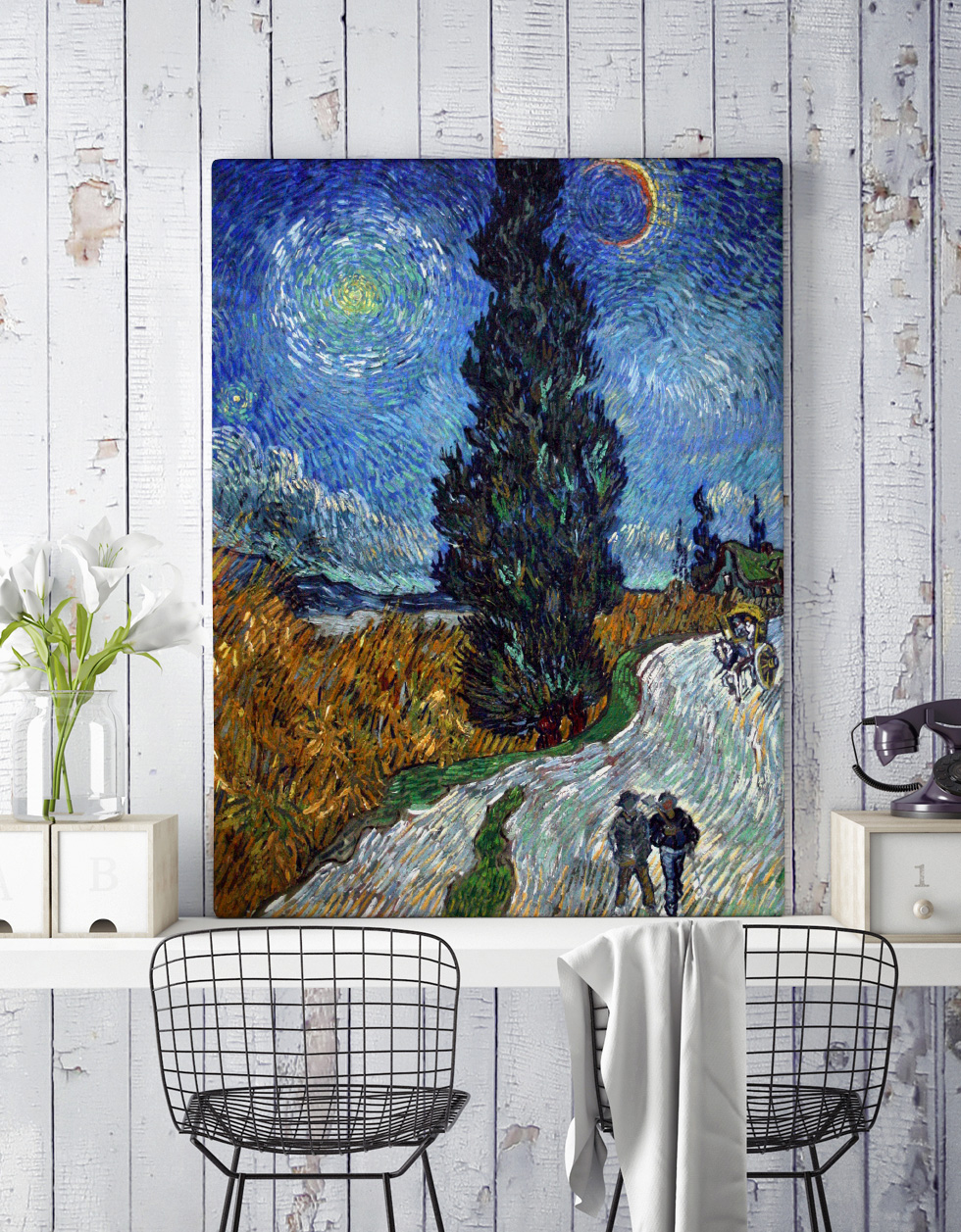 Vincent van Gogh, Route avec un cyprès et une étoile dans une pièce