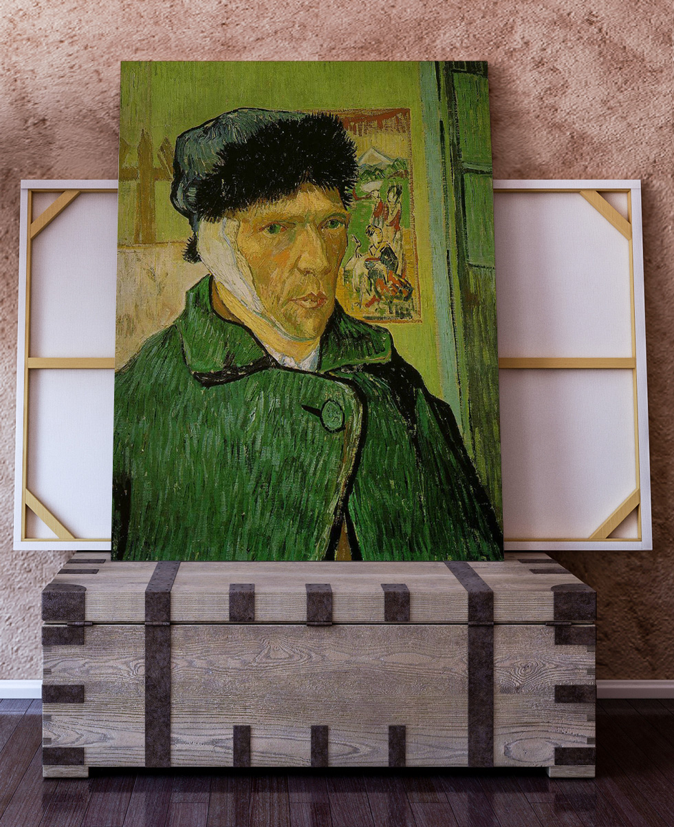 Vincent van Gogh, Autoportrait à l'oreille bandée dans une pièce