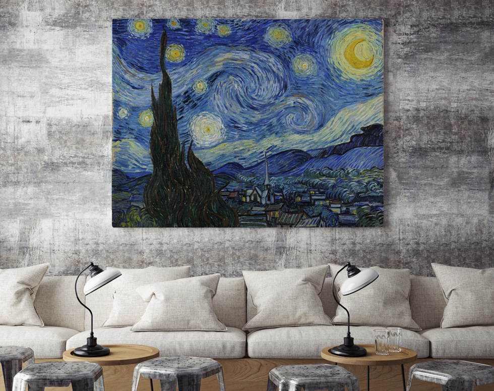 Vincent Van Gogh, La nuit étoilée - Starry night dans une pièce