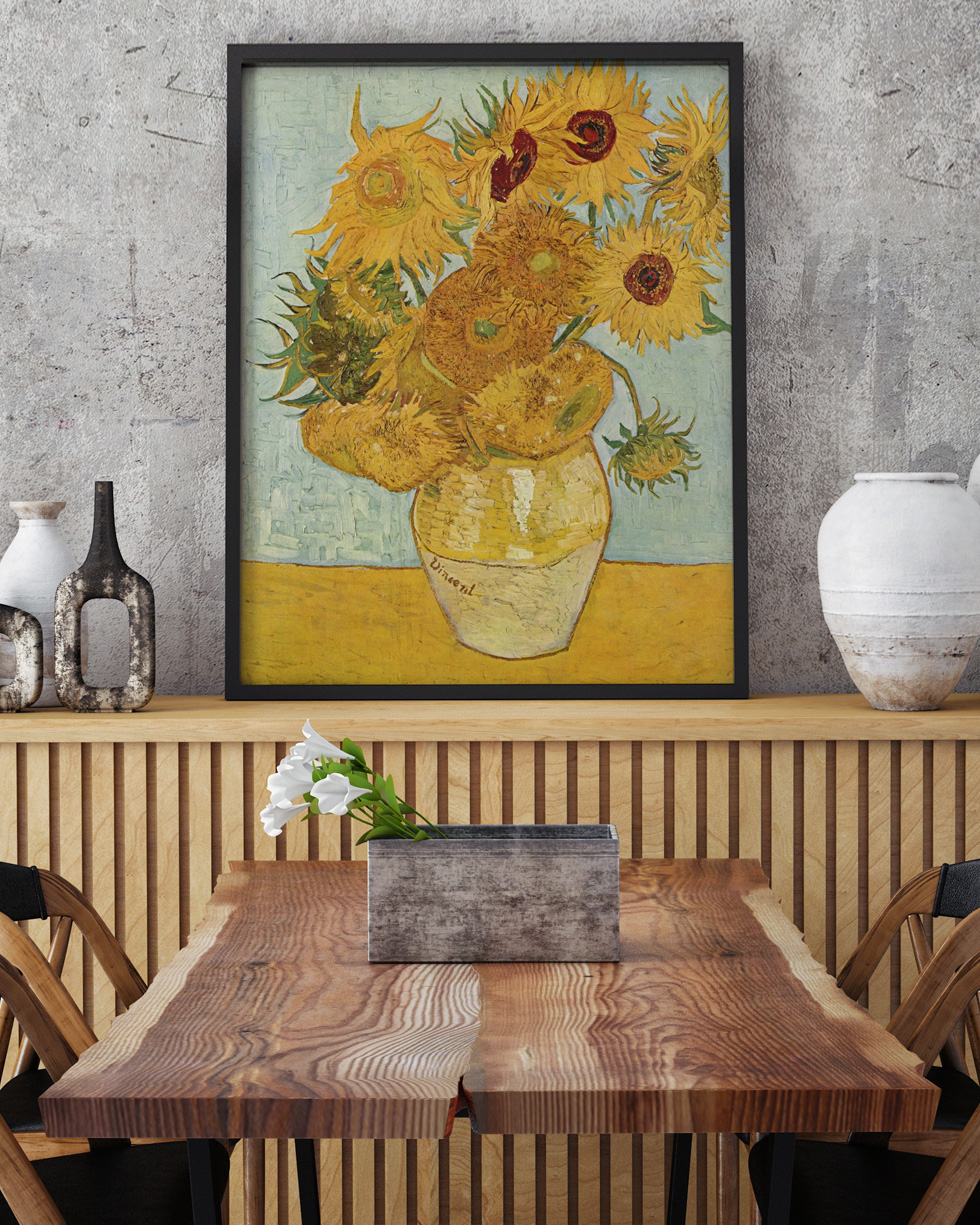 Vincent van Gogh, Les tournesols (F456), version 3 dans une pièce