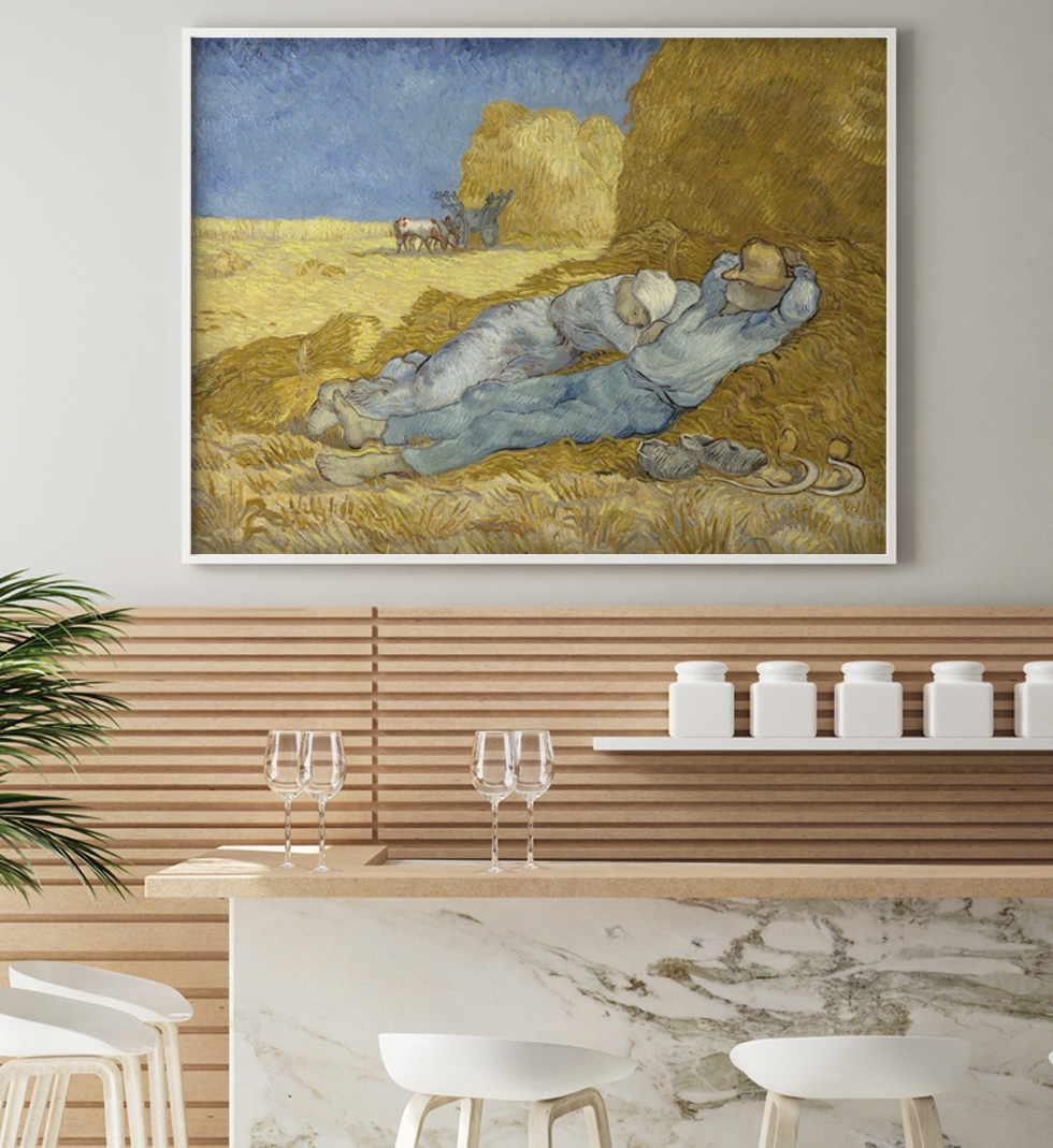 Vincent van Gogh, La sieste - d'après Millet dans une pièce