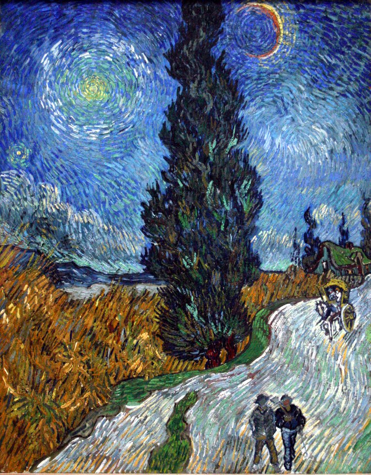 Vincent van Gogh, Route avec un cyprès et une étoile